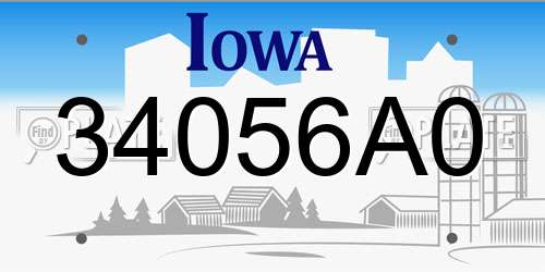 34056A0 Iowa License Plate