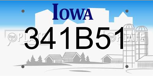 341B51 Iowa License Plate