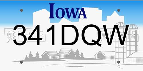 341DQW Iowa License Plate