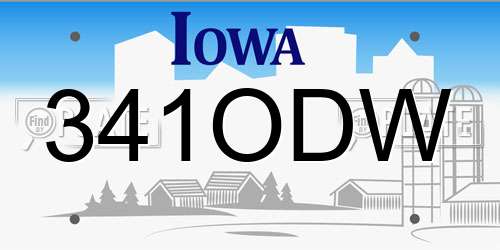 341ODW Iowa License Plate
