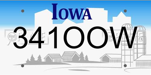 341OOW Iowa License Plate