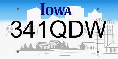 341QDW Iowa License Plate