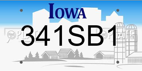 341SB1 Iowa License Plate