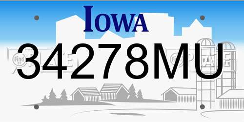 34278MU Iowa License Plate
