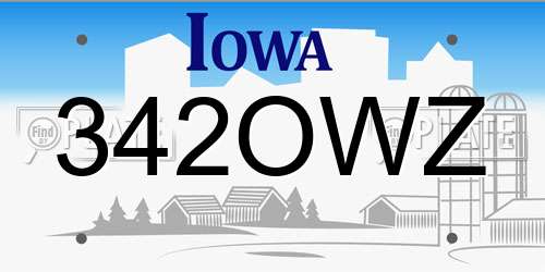 342OWZ Iowa License Plate