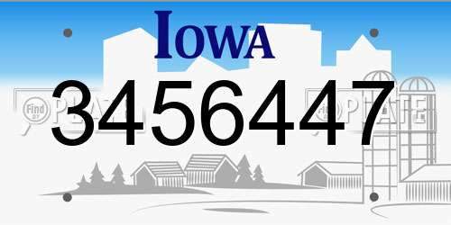 3456447 Iowa License Plate