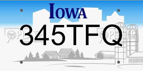 345TFQ Iowa License Plate