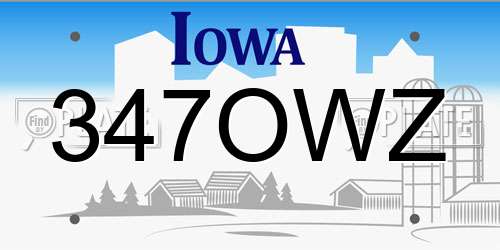 347OWZ Iowa License Plate