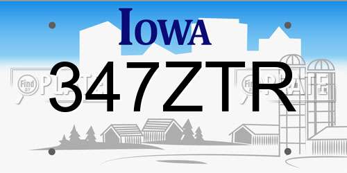 347ZTR Iowa License Plate