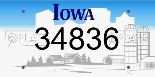 34836 Iowa License Plate