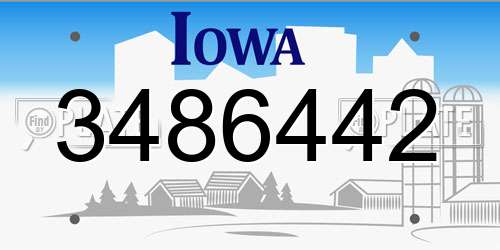 3486442 Iowa License Plate
