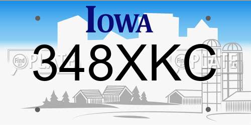 348XKC Iowa License Plate