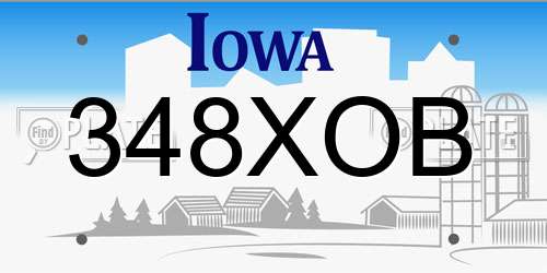 348XOB Iowa License Plate
