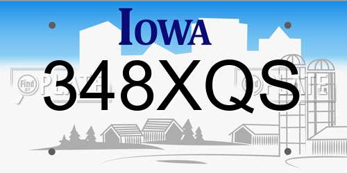 348XQS Iowa License Plate