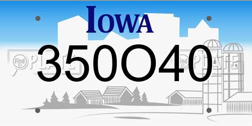 350O40 Iowa License Plate