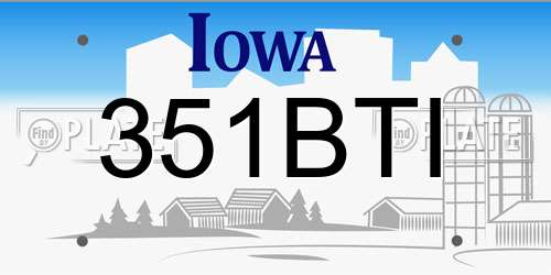 351BTI Iowa License Plate
