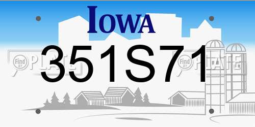 351S71 Iowa License Plate
