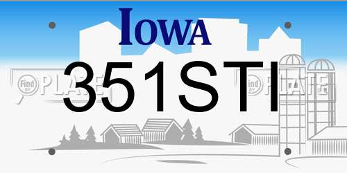 351STI Iowa License Plate