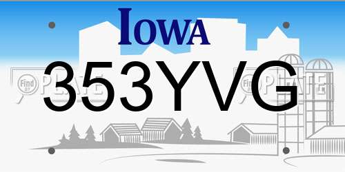 353YVG Iowa License Plate