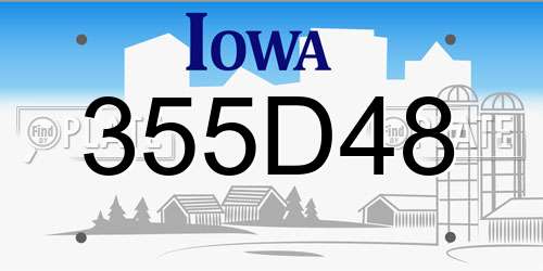 355D48 Iowa License Plate