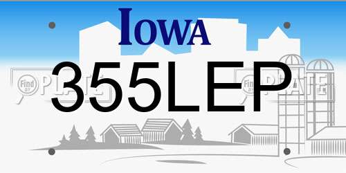 355LEP Iowa License Plate