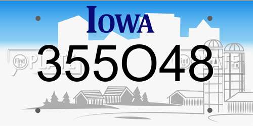 355O48 Iowa License Plate