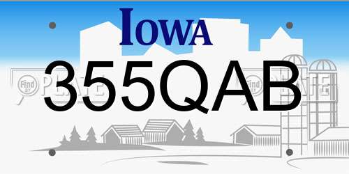 355QAB Iowa License Plate