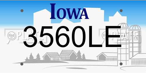 3560LE Iowa License Plate