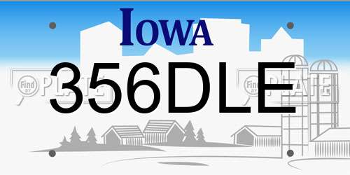 356DLE Iowa License Plate