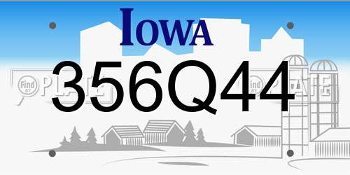 356Q44 Iowa License Plate