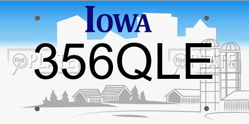 356QLE Iowa License Plate