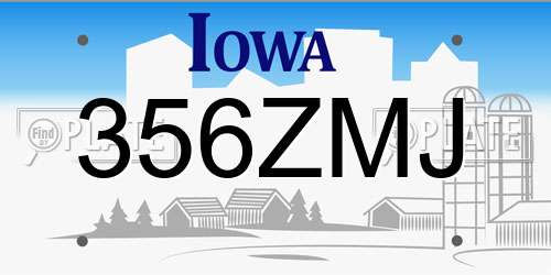 356ZMJ Iowa License Plate