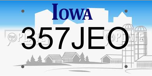 357JEO Iowa License Plate