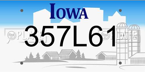 357L61 Iowa License Plate