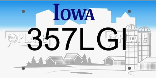 357LGI Iowa License Plate