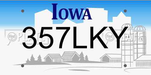 357LKY Iowa License Plate