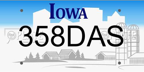 358DAS Iowa License Plate