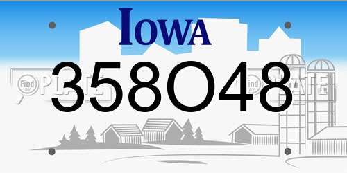 358O48 Iowa License Plate