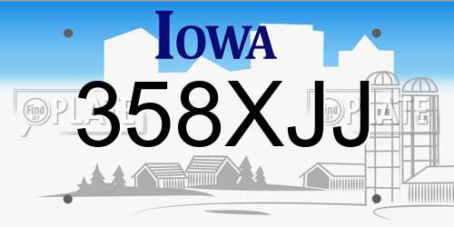 358XJJ Iowa License Plate