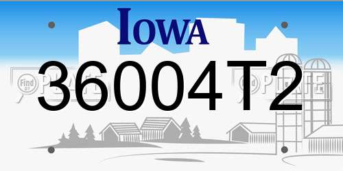 36004T2 Iowa License Plate