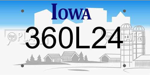 360L24 Iowa License Plate