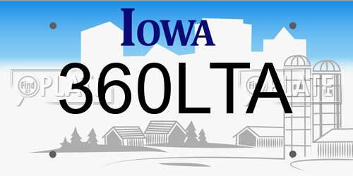 360LTA Iowa License Plate