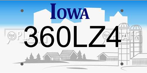 360LZ4 Iowa License Plate