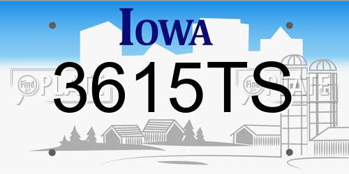 3615TS Iowa License Plate