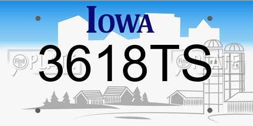 3618TS Iowa License Plate