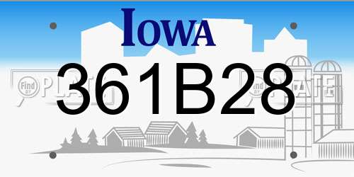 361B28 Iowa License Plate