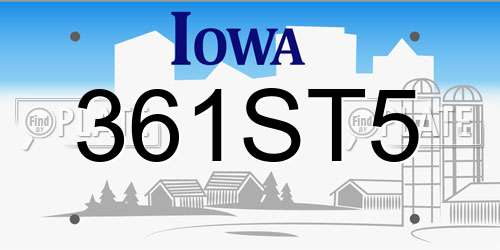 361ST5 Iowa License Plate