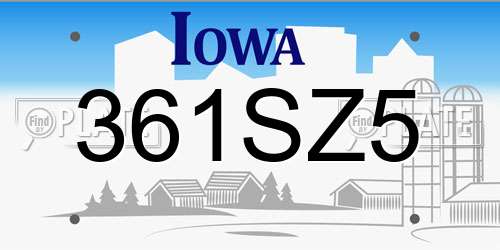 361SZ5 Iowa License Plate