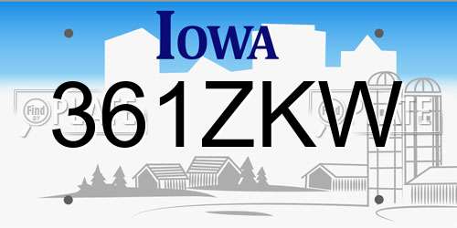 361ZKW Iowa License Plate