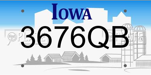 3676QB Iowa License Plate